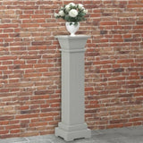 Classic Square Pillar Plant Stand Grey 17x17x66 cm MDF 323969