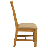 Dining Chair 2 pcs Solid Oak Wood Beige 45 x 59.5 x 100 cm 42039162