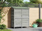 Garden Shed with Roof Grey 106 x 56 x 176.5 cm Solid Fir Wood 42033466