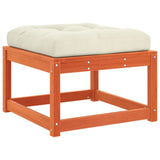 Garden Footstool with Cushions Wax Brown Solid Wood Pine 844701