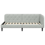 Corner Bed Frame with Headboard Light Grey 100 x 200 cm Velvet 42016616
