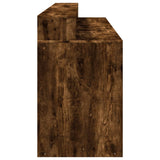 Desk with LED Lights Smoked Oak 200x55x91 cm Engineered Wood 3309442