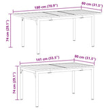 Garden Dining Set 7 pcs Anthracite Powder-coated Steel 3378816