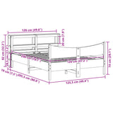 Bed Frame with Headboard White 120x200 cm Solid Wood Pine 3306307