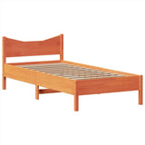 Bed Frame without Mattress Wax Brown 75x190 cm Small Single Solid Wood Pine 3323403