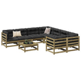 ZNTS 9 Piece Garden Sofa Set Impregnated Wood Pine 3299369