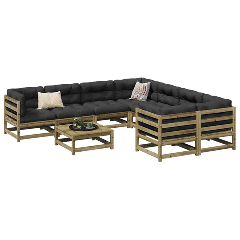 ZNTS 9 Piece Garden Sofa Set Impregnated Wood Pine 3299369