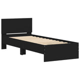 Bed Frame without Mattress with LED Lights Black 75x190 cm Small Single 838842