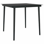 Garden Dining Set with Cushion 3 pcs Black Poly Rattan 3261663