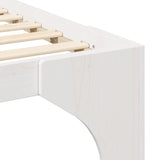 Bed Frame White 140 x 200 cm Solid Pine Wood 872987