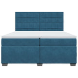 Box Spring Bed with Mattress Blue 200x200 cm Velvet 3291006