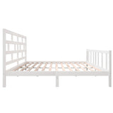 3101369 Bed Frame without Mattress White Solid Wood 200x200 cm