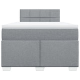 Box Spring Bed with Mattress Light Grey 120x200 cm Fabric 3285855
