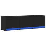 ZNTS TV Cabinet with LED Black 140x34x40 cm Engineered Wood 852244