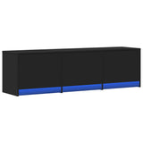 ZNTS TV Cabinet with LED Black 140x34x40 cm Engineered Wood 852244