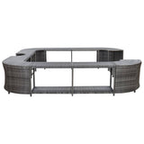 Square Spa Surround Grey 268 x 268 x 55 cm Poly Rattan 46074