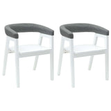 Dining Chairs 2 pcs White 54 x 57 x 73 cm Solid Rubber Wood 42020426