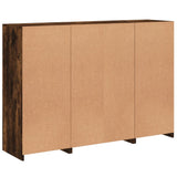 Sideboard Set of 3 Smoked Oak Engineered Wood, Glass Medium 3209132