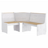 Corner Bench REINE 151 cm Honey Brown&White Solid Wood Pine 327249