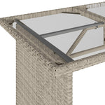 2 Piece Garden Dining Set with Cushions Light Grey Poly Rattan 366334