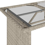 2 Piece Garden Dining Set with Cushions Light Grey Poly Rattan 366334