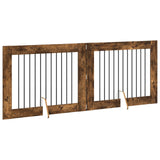 Dog Gate with Stands 2 pcs Smoked Oak 100 x 80 cm 892057