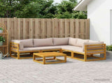 Sofa Set 6 pcs Natural Solid Acacia Wood 3417239