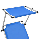 Sun Lounger Blue Aluminium Standard Foldable 44332