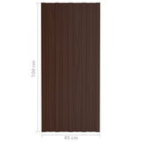 Roof Panels 12 pcs Galvanised Steel Brown 100x45 cm 317217