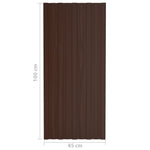 Roof Panels 36 pcs Galvanised Steel Brown 100x45 cm 317218