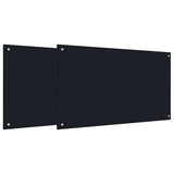 Kitchen Backsplash 2 pcs Black 100 x 60 cm Tempered Glass 3415442