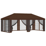 Gazebo Cover with Sidewalls 6 x 3 m Brown Polyester 190 900421
