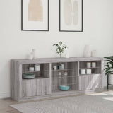 Sideboard with LED Lights Grey Sonoma 181.5x37x67 cm 3209042