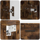 Bathroom Furniture Set with Drawer with Shelf 2 pcs Smoked Oak 3393018
