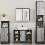 4 Piece Bathroom Furniture Set Grey Sonoma Engineered Wood 3301213
