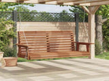 Garden Swing Bench with Metal Chains Brown Solid Wood Fir 4008981