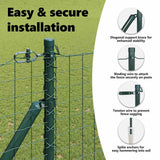 Ground Spike Fence Post 13 pcs Green Powder-Coated Steel 42004247