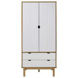 Wardrobe OTTA Brown and White 76.5x53x172 cm Solid Wood Pine 348590