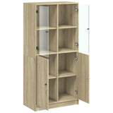 Highboard with Doors Sonoma Oak 68x37x142 cm Engineered Wood 3295866