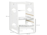 Toddler Step Stool Kids Adjustable Standing Tower with Safety Rail for Kitchen Counter White T3398P379040