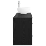Bathroom Furniture Set 2 pcs Black Oak Engineered Wood 3403945