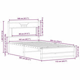 Bed Frame without Mattress Brown Oak 107x203 cm Engineered Wood 4107012