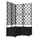 Garden Planter 3 pcs Black 80 x 80 x 143 cm PP 42002841