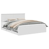 Bed Frame with Drawer White 160 x 200 cm Engineer Wood 3410686