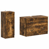 2 Piece Bathroom Cabinet Set UTRECHT Smoked Oak Engineered Wood 3417734