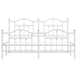 Metal Bed Frame without Mattress with Footboard White 183x213cm 353511