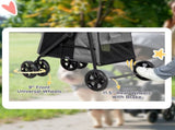 Foldable Pet Stroller One Click Dog Pushchair Cat Travel Carriage w/ EVA Wheels, Mesh Windows for T3398P349593