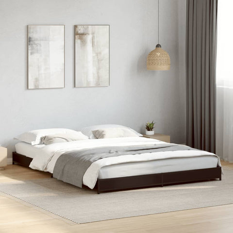 ZNTS Bed Frame without Mattress Black 120x190 cm Small Double 845166