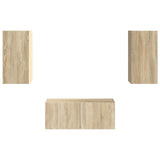 TV Cabinet Set Wall-mounted 6 pcs Sonoma Oak Engineered Wood 3409062