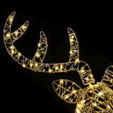 Reindeer Pull Sleigh Warm white 68 x 36.5 x 62.5 cm Rattan 42019067